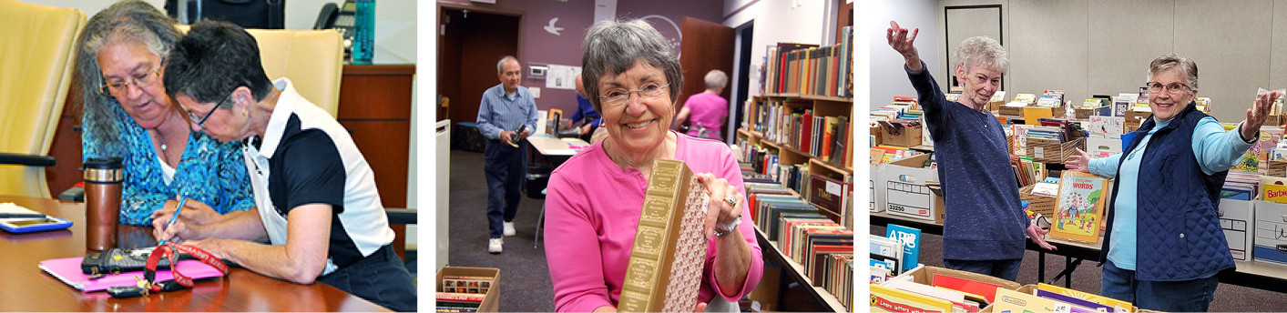 Friends of the Library meeting and working at book sales